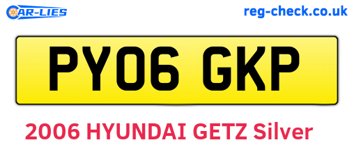 PY06GKP are the vehicle registration plates.