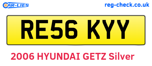 RE56KYY are the vehicle registration plates.