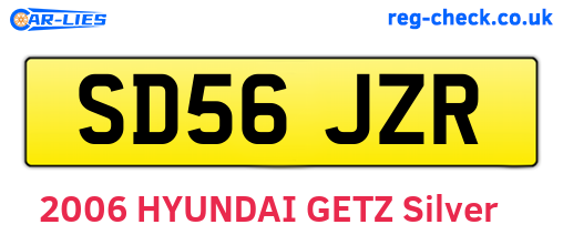 SD56JZR are the vehicle registration plates.