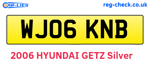 WJ06KNB are the vehicle registration plates.