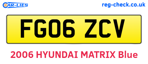 FG06ZCV are the vehicle registration plates.