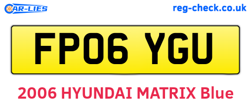 FP06YGU are the vehicle registration plates.