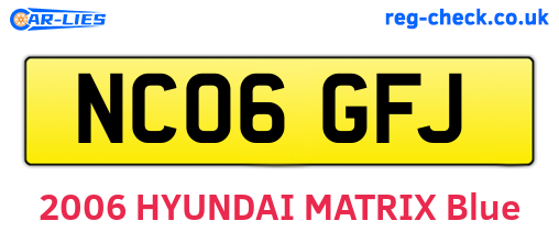 NC06GFJ are the vehicle registration plates.