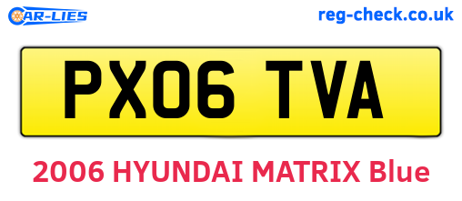 PX06TVA are the vehicle registration plates.