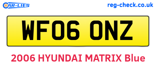 WF06ONZ are the vehicle registration plates.