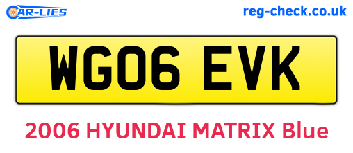 WG06EVK are the vehicle registration plates.