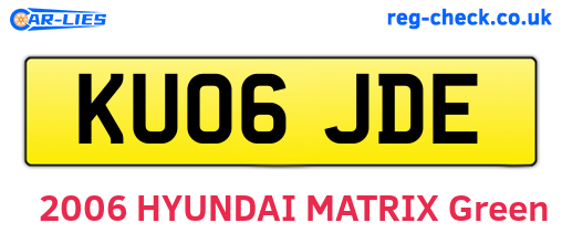 KU06JDE are the vehicle registration plates.
