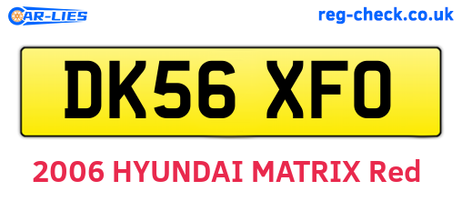 DK56XFO are the vehicle registration plates.