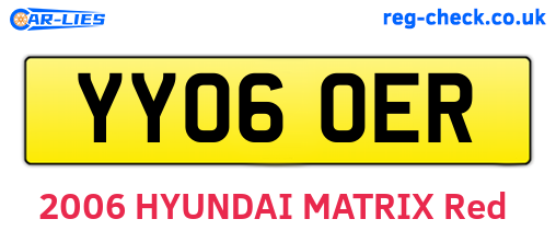 YY06OER are the vehicle registration plates.