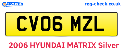 CV06MZL are the vehicle registration plates.
