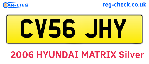 CV56JHY are the vehicle registration plates.