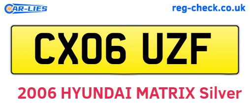 CX06UZF are the vehicle registration plates.