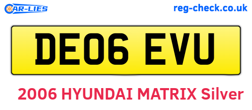 DE06EVU are the vehicle registration plates.