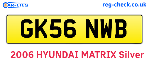 GK56NWB are the vehicle registration plates.
