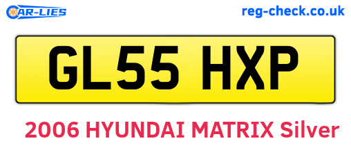 GL55HXP are the vehicle registration plates.