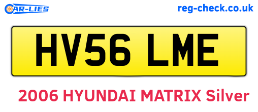 HV56LME are the vehicle registration plates.