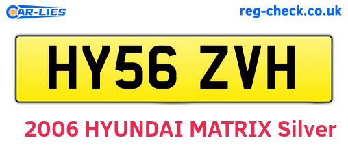 HY56ZVH are the vehicle registration plates.
