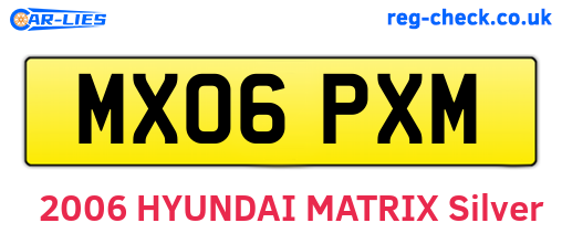 MX06PXM are the vehicle registration plates.