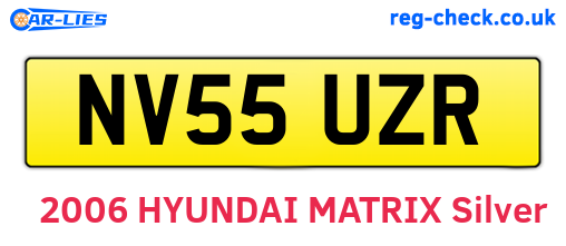 NV55UZR are the vehicle registration plates.