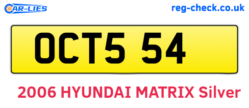 OCT554 are the vehicle registration plates.
