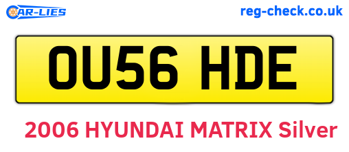 OU56HDE are the vehicle registration plates.