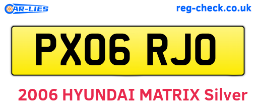 PX06RJO are the vehicle registration plates.