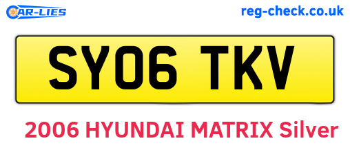 SY06TKV are the vehicle registration plates.