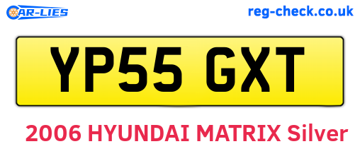 YP55GXT are the vehicle registration plates.