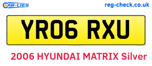 YR06RXU are the vehicle registration plates.