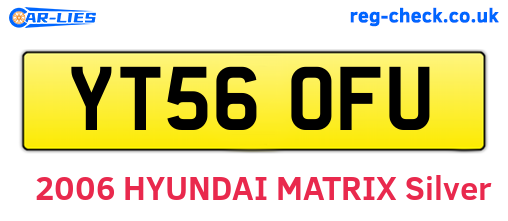 YT56OFU are the vehicle registration plates.