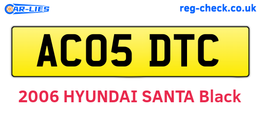 AC05DTC are the vehicle registration plates.