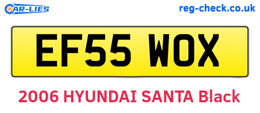 EF55WOX are the vehicle registration plates.