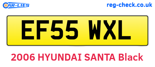 EF55WXL are the vehicle registration plates.
