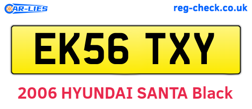 EK56TXY are the vehicle registration plates.
