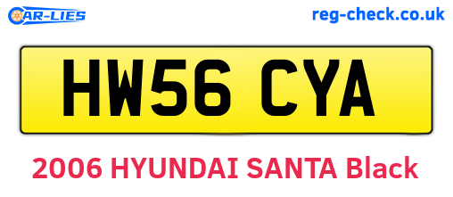 HW56CYA are the vehicle registration plates.