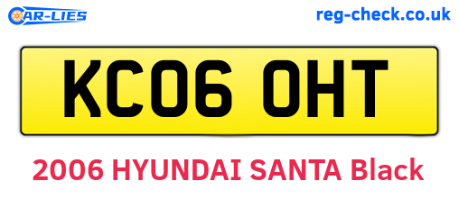 KC06OHT are the vehicle registration plates.