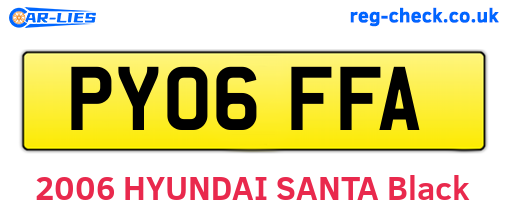 PY06FFA are the vehicle registration plates.
