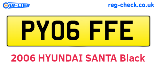 PY06FFE are the vehicle registration plates.