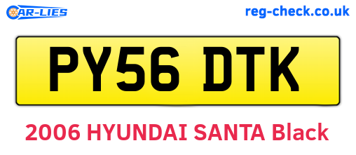 PY56DTK are the vehicle registration plates.