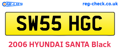 SW55HGC are the vehicle registration plates.