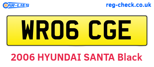 WR06CGE are the vehicle registration plates.