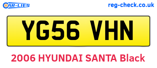YG56VHN are the vehicle registration plates.