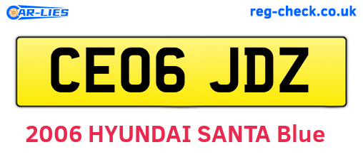 CE06JDZ are the vehicle registration plates.