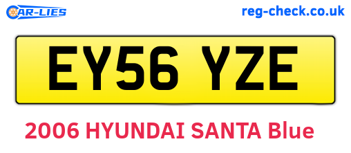 EY56YZE are the vehicle registration plates.
