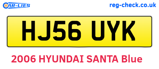 HJ56UYK are the vehicle registration plates.