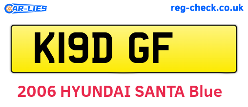 K19DGF are the vehicle registration plates.