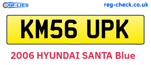 KM56UPK are the vehicle registration plates.