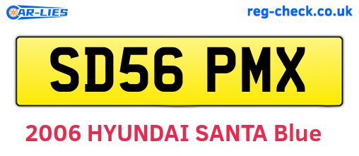 SD56PMX are the vehicle registration plates.