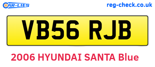 VB56RJB are the vehicle registration plates.
