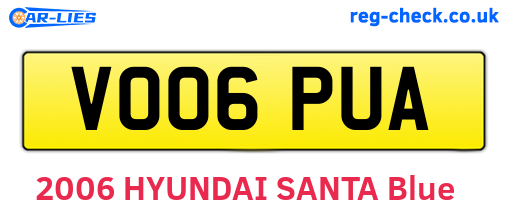 VO06PUA are the vehicle registration plates.
